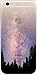 DECO FAIRY Compatible With iPhone 6 / 6s, Starry Interstellar Space Beauty Twinkling Stars in the Night Sky Over Forest Pine Trees Series Transparent Translucent Flexible Silicone Cover Case