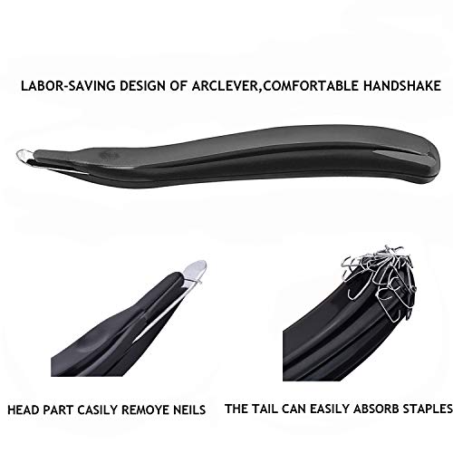 3 PCS Professional Magnetic Staple Remover Puller Rubberized Staples Remover Staple Removal Tool for School Office Home (Black) - Thumbnail 3