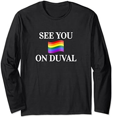 Unisex Key West Duval Street Rainbow Flag Florida Keys Medium Black