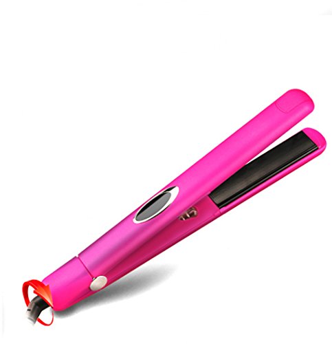 Hair Straightener Upgraded Far Infrared/negative Ion Flat Iron LED Display Automatically Switch Off Hair Straightener Silver Plating-black,pink (Color : Pink) - Thumbnail 7