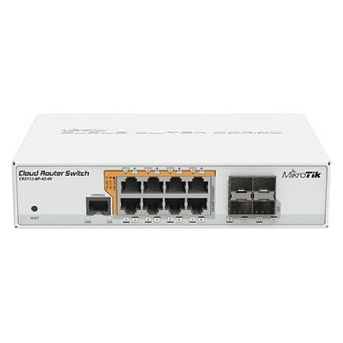 Mikrotik CRS112-8P-4S-IN Gigabit Ethernet Network Switch (10/100/1000) White Power over Ethernet (PoE) - Network Switches (Gigabit Ethernet (10/100/1000), Ethernet Connection, Supports Power over this Port (PoE))