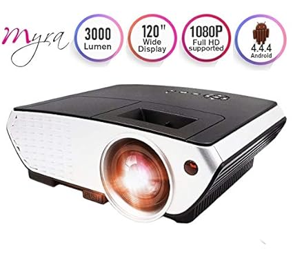 Myra Q6 LED Projector 3000 Lumens 3D Projector Home Theater Projector LCD Video Set-top Box HDMI VGA USB (Android/WiFi)