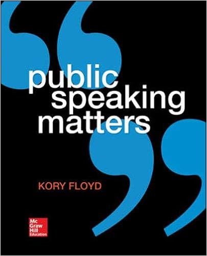 Public Speaking Matters Dr Kory Floyd 9780073523958 -