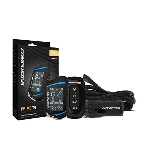 Compustar RF-2WT9FM 2-Way Remote start kit with 4-Button RF LCD 1-way remote, 3000 Ft range and FMX Technology