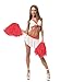 Pangda 12 Pack Cheerleading Pom Poms Sports Dance Cheer Plastic Pom Pom for Sports Team Spirit Cheering (Red)