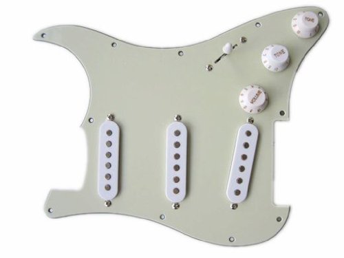 Surfing Loaded Prewired Pickguard SSS Pickup Guard Plate for Strat Electric Guitar - Mint Green