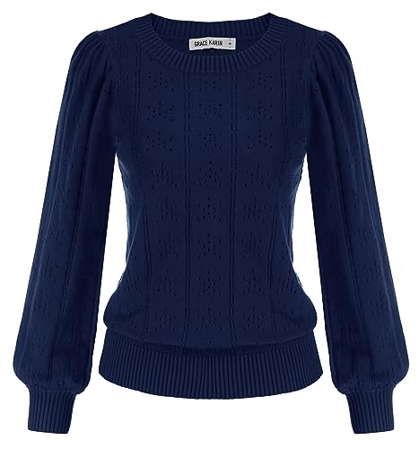 Grace Karin crochet sweater dark blue