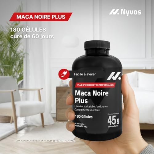 Maca Noire 45.000 mg Équiv. (Extrait 100:1), Black Maca, Zinc - 180 Gélules — photo 6 sur 8