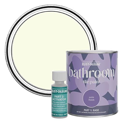 Rust-Oleum Beige Water-Resistant Bathroom Tile Paint in Satin Finish - Shortbread 750ml