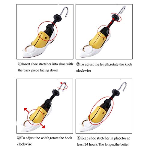 Pair of Professional 2-Way Shoe Stretcher, HuKimGee Adjustable Length and Width Shoe Shaper Upgrade Tough Plastic Shoe Trees Metal Unisex Durable Shoes Stretcher (Wm's (10.5-13.5); M’s (6-8.5))