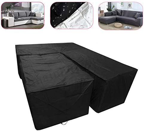 ERL Patio Sofa Cover, Corner Sofa Cover, Patio Garden Furniture Cover, Waterproof Water Resistant Sofa Cover (V-Shape 215cm (85")) - Image 5