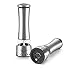 Beyond Flavor Electric Salt and Pepper Grinder Set (2 Shakers) Automatic Mills w/Adjustable Coarseness | Stainless-Steel, Battery Operated | Incl. Meal Recipe eBook and Mill Rest
