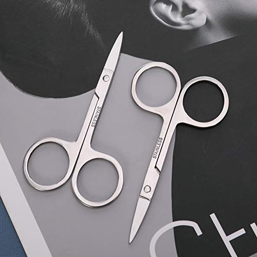DaveandAthena 6 Pack Eyebrow Scissors Nail Scissors Stainless Steel Cuticle Scissors Beard Mustache Eyebrow Trimmer