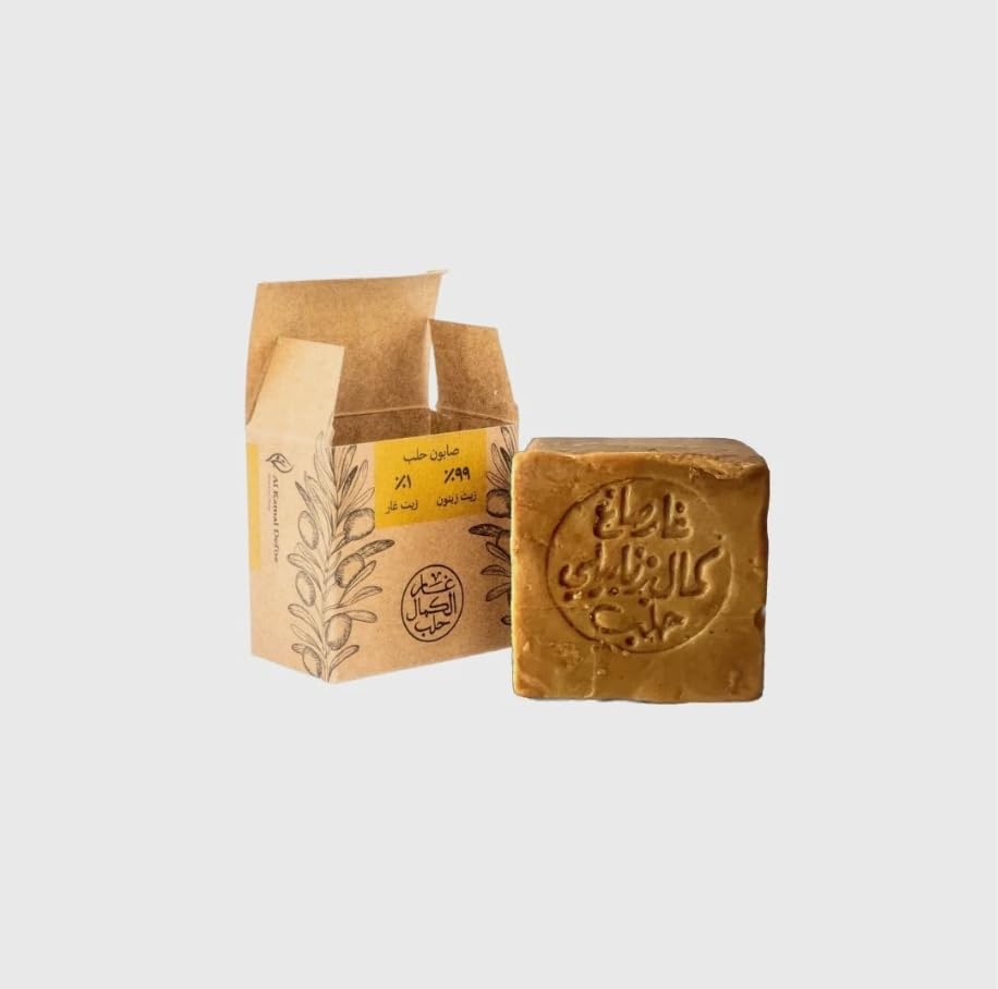 Natural Aleppo Soap – 1% Laurel Oil, 99% Olive Oil 190 gr | Natural, Gentle & Moisturizing | Traditional & Handmade by Zanabili Family.