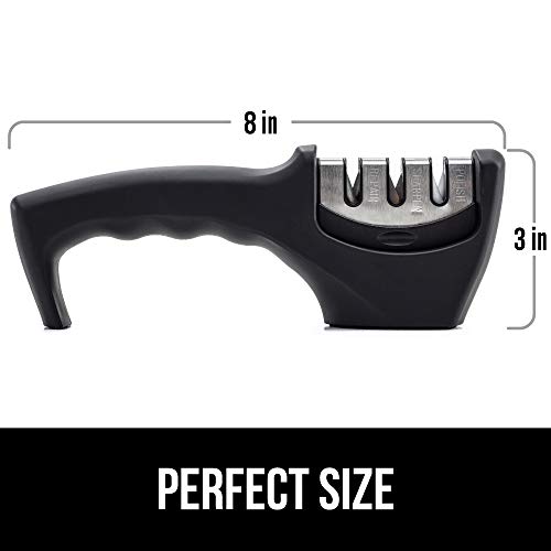 Gorilla Grip Easy to Use Knife Sharpener, 3 Sharpening Options to Help