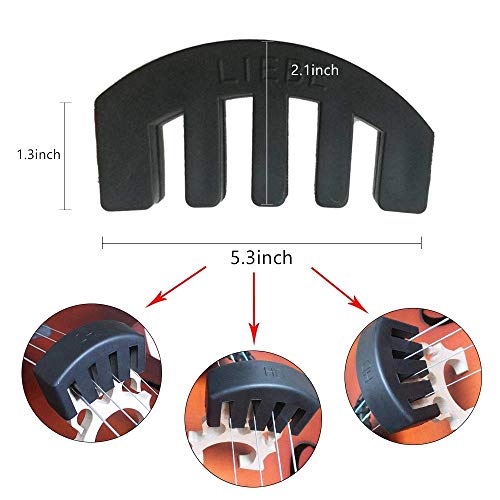 2 Sheets Violin Finger Guide and Rubber Mute Pack, 4/4 Violin Notes Sticker Full Size Guide, Violin Label Chart Plus Rubber Mute,User Guide ,Perfect for the Beginners