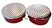 2 Pack - Premium Cookie Tin Decorative Metallic Rainbow Polka Dots, Empty - Extra Thick Steel