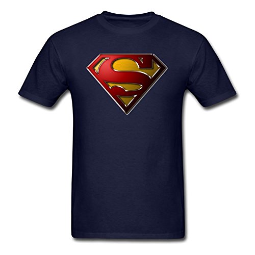Superman Logo Shield Heathered Navy Slim-Fit T-Shirt - Image 4