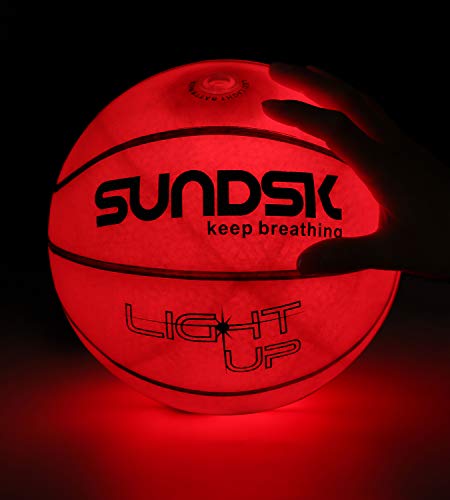 image for SCIONE Light Up Basketball Hoop Kit with LED Outdoor Basketball and Gl
