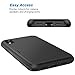 iPhone Xs Max Case, Hython Slim Dual Layer Wallet Case with Card Holder Credit Card Slot, Shockproof Hybrid Protective Hard Shell Soft Rubber Bumper Armor Sliding Cover for iPhone Xs Max, Black