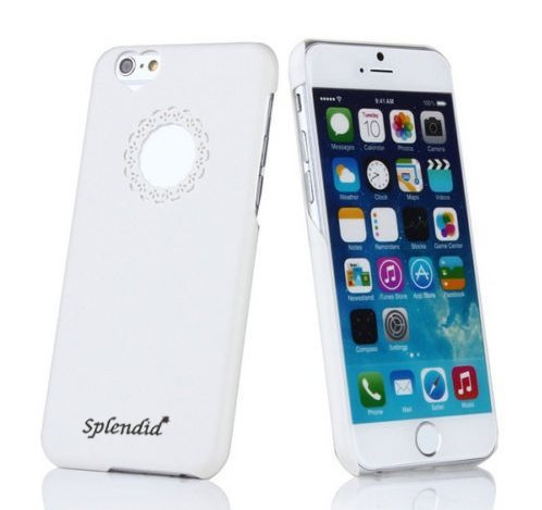 White iPhone 6 Case Flower Pattern Love Shape Ultra Slim Hard Back Case Cover For iPhone 6 (Heart White i6)