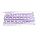 Happy Will 50 Pcs Cute Heart Print Disposable Earloop Face Mask Surgical Dust Filter Mouth Cover with Stylus (Purple)