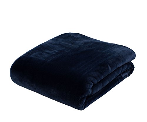 Goezze - Premium Cashmere Feel Cuddly Living Room Blanket/Throw, 500 g/m², 220 x 240 cm - Marine