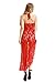 DarlingLove Women's Halter See Through Red Lace Long Gown Slit Lingerie Nighties