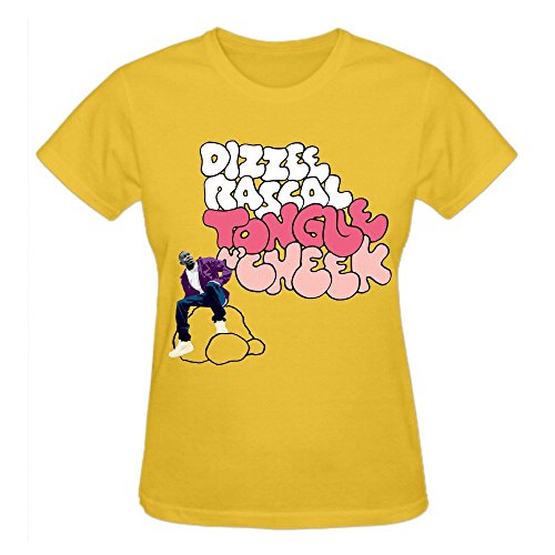 Abover Dizzee Rascal Tongue N Cheek Womens T Shirts With Designs Crew Neck Yellow