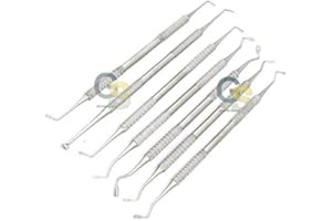 GS ONLINE G.S Dental Amalgam Filling Serrated PLUGGERS Plastic Composite Ball BURNISHERS Double Ended Restorative 7 Pieces Instruments Best Quality