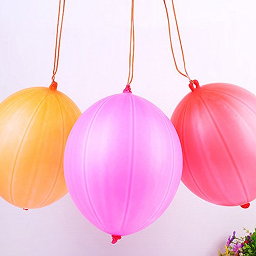 20 Pack - Punch Balloon Ball 10 inches Rubber Neon Child-like Party Punching Balloons Assorted Colors