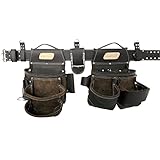 AWP HP General Construction Leather Belt Flip Pocket Tool Rig
