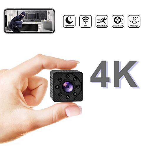 4K Ultra HD Mini Wireless Hidden Camera, Rechargeable Spy Camera Support Night Vision, Video