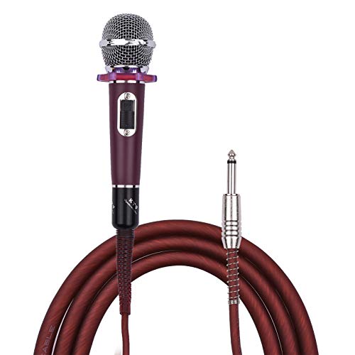 fangzi Dynamic Handheld Cardioid Condenser Microphone Wired Mic 4.5m/15ft Cable 6.35mm Plug for Music Singing Karaoke Stage Live Performance