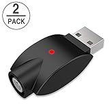 510-Thread USB Smart Charger Over-Charge Protection, Compatible with Standard 510 Threaded Devices (2 Pack) (Black) USB Charger Cable