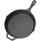 Cast Iron Skillet Non-Stick Pan (Black, 12" Inch) Cast Iron Kitchen Cookware Skillet Set - Home &amp; Commercial Frying Pans - Heat Retention - Rust Resistant - Heavy Duty Nonstick Bakeware by Homerware