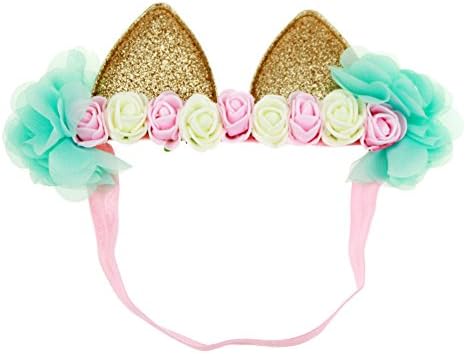 Cute Baby Cat Ears Headband Elastic Flower Hair Band Head Hoops Hair Decor