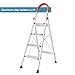DGCUS Lightweight Aluminum 4 Step Ladder Folding Step Stool 5-Foot Stepladders Home and Kitchen Anti-Slip Sturdy and Wide Pedal Ladders 300lbs Capacity Space Saving