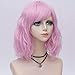Probeauty Sweety Collection Lolita 40CM Short Curly Fashion Women Anime Cosplay Wig + Wig Cap (Pink F10A)