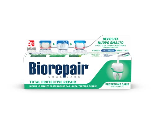 BIOREPAIR:”TOTAL PROTECTIVE REPAIR” TOOTHPASTE WITH MICROREPAIR * 2.5 FLUID OUNCE (75ML) TUBE * [ ITALIAN IMPORT ]