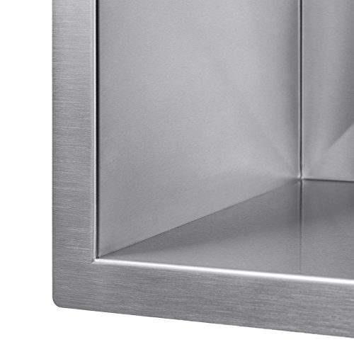 Firebird 25" x 22" x 9" 18 Gauge Handmade Stainless Steel Topmount Drop-In Single Bowl Kitchen Sink w/ Faucet Hole Drain Strainer & Adjustable Tray