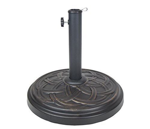 Oakland Living Cast Iron and Concrete Umbrella Stand, Antique Black, 33 lb.