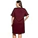 Kancystore Women Plus Size V Neck Flare Sleeve Solid Casual Shift Dress L-4XL