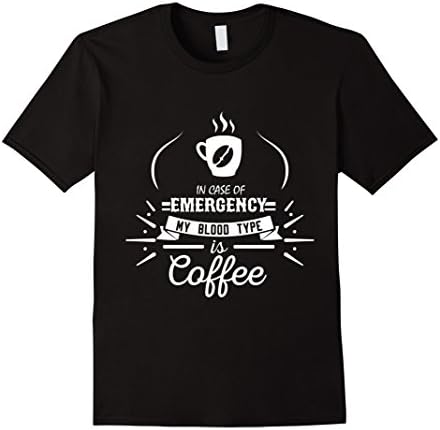 Men's My Blood Type is Coffee T-Shirt Medium Black