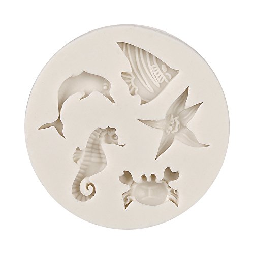 Silicone Cake Molds, 6pcs Novel Seashell Starfish Seashells Conch Mermaid Mold Kit for Chocolate Fondant Baking Mold Handmade Craft for Sugarcraft by Ogori