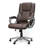 Executive Office Chair With PU Leather Back Support Big&Tall High-Back -Brown