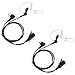 Lot 2 x Coodio Surveillance Earpiece Headset Bodyguard FBI [Covert Acoustic Tube] Mic Microphone For 2 Pin Motorola, Hytera 2 Way Radio Walkie Talkie