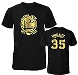 Tcamp Golden State Warriors Gold Print Kevin Durant Shirt Men's T-Shirt (Large)