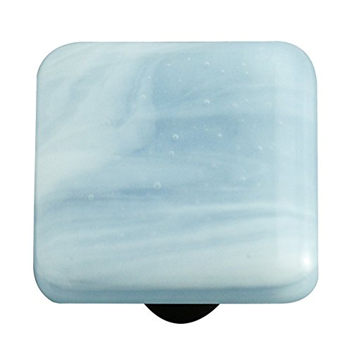 Aquila Art Glass Hk2058 Ka White Swirl Powder Blue Knob Square Amazon In Home Improvement