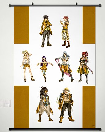 Wall Scroll Poster Fabric Painting For Anime Fairy Tail Key Roles 156